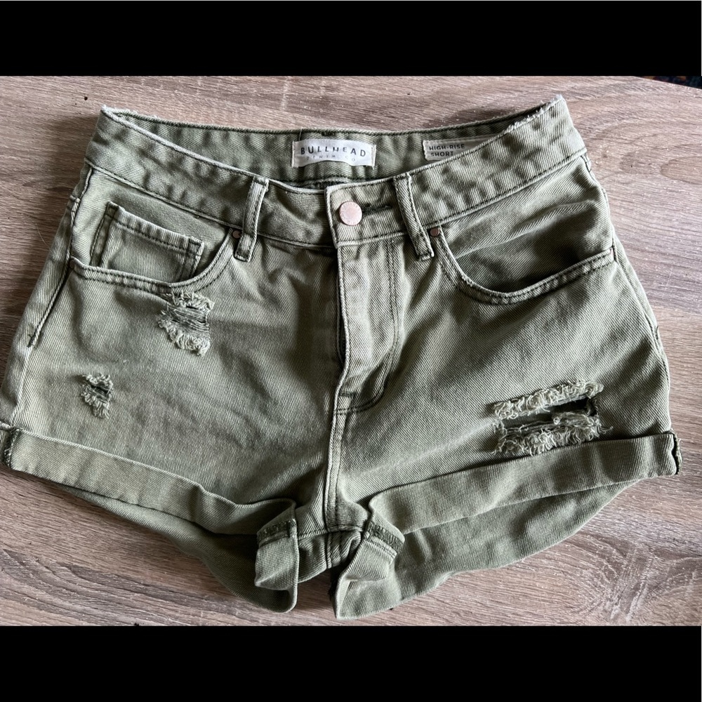 Pac Sun green denim shorts